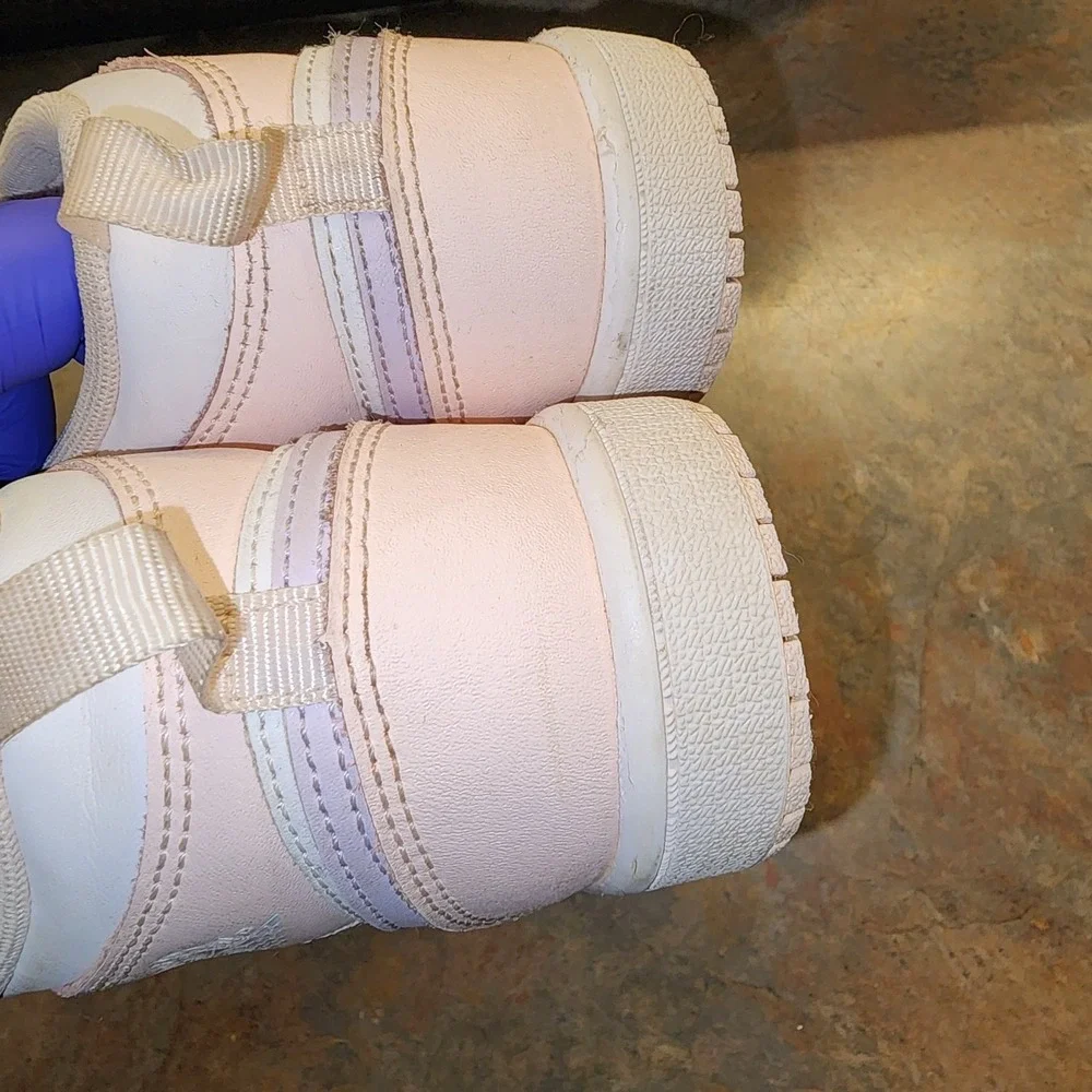 Girls Air Jordan 1 Mid Light Pink/ Purple Wash Size 13.5